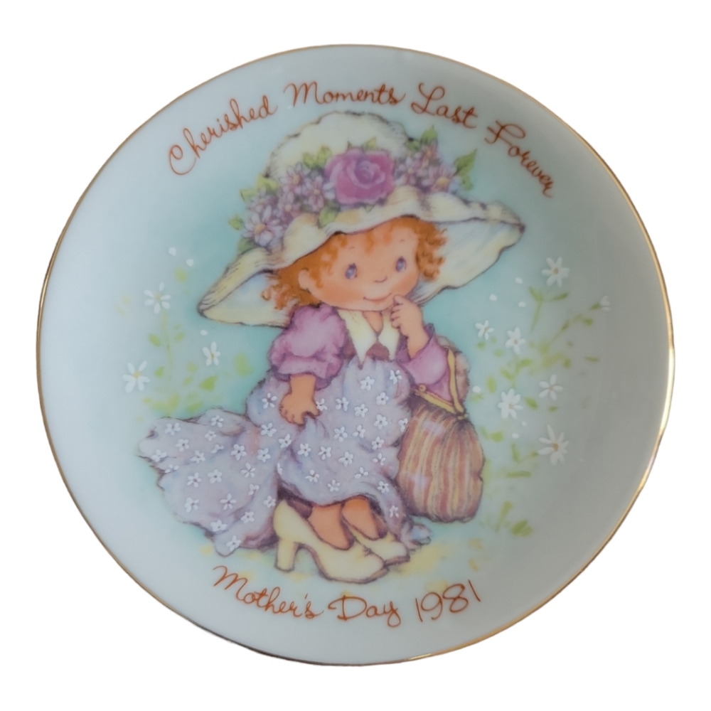 Vtg 81 Mother's Day Plate Avon Cherished Moments Last Forever 22KT Gold